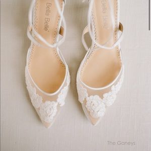 Bella Belle Amelia kitten lace wedding shoes